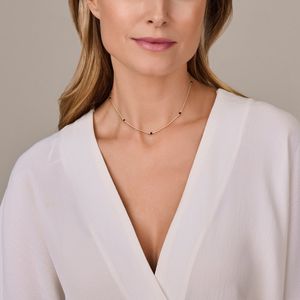 Collier - Onyx - 14K Geelgouden - Schakelbreedte 1,2 mm - Karabijnsluiting