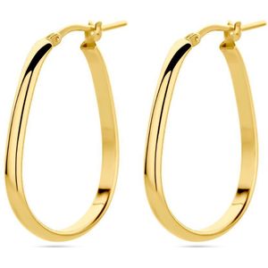 Zilver - Verguld - Oorringen - Geel - 1 Micron - 30 mm hoog - 3 mm breed