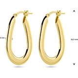 Zilver - Vergulde Oorringen - Geel - 1 Micron - 26,5 x 4 mm