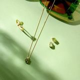 Ring - Toermalijn En Diamant - 14K Geelgoud - 0.04ct H Si - Dames