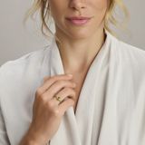 Ring - Toermalijn En Diamant - 14K Geelgoud - 0.04ct H Si - Dames