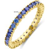 Aanschuifring - Lab Grown Saffier - 14K Geelgouden Ring - 2.5 mm Breedte