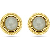 Oorknopjes - Groen Agaat - 14k Geelgouden Oorknoppen - Diameter 6mm
