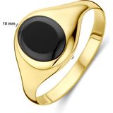 Ring - Onyx - 14k Geelgouden Ring - 10mm Breedte - Gepolijst