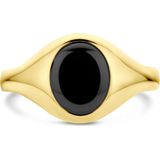 Ring - Onyx - 14k Geelgouden Ring - 10mm Breedte - Gepolijst