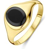 Ring - Onyx - 14k Geelgouden Ring - 10mm Breedte - Gepolijst