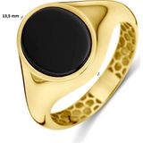 Zegelring - Onyx - 14K Geelgouden Ring - 13.5 mm - Gepolijst