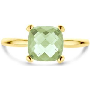14K Geelgoud Ring - Groen Amethist - 8.5 mm - 4031255