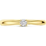 Aanzoeksring - 14K Geelgouden - Diamant 0.10ct H Si - Gepolijst