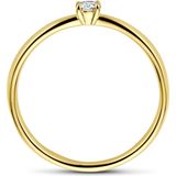 Aanzoeksring - 14K Geelgouden - Diamant 0.10ct H Si - Gepolijst