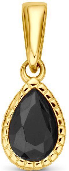 14K Geelgoud - Hanger - Zwart Zirkonia - 14 mm