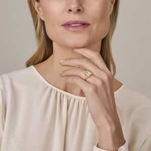 Ring - Groen - Amethist - 14K Geelgouden Ring - 13 mm Breedte