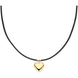 Collier - Zilver Verguld - Hart - 38 cm - 3 Micron