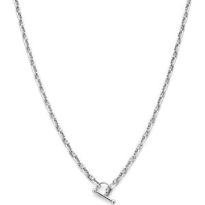 Zilver - Gerhodineerde Collier - Marine - Ronde Buis - 3,9 mm - 42 cm - Kapittelslot