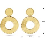 Oorhangers - Zilver Verguld - Gescratcht - Cirkels 50 mm