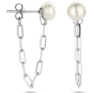 Zilver Gerhodineerde oorknoppen parel 6,5 mm 1340498