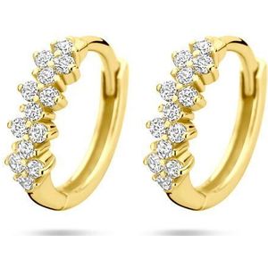 zilver verguld (geel) klapoorringen zirkonia 11,5 mm 1 micron 2104010