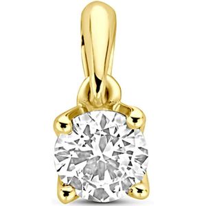 14K geelgoud hanger lab grown diamant 0.25ct h si 9,5 mm 4033685