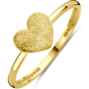 14K Geelgouden Ring Hartje Poli/Mat 4034330
