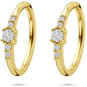 14K geelgoud oorringen zirkonia 12 mm 4034478