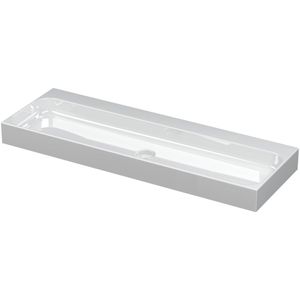 Ink Unit Wastafel Porselein Zonder Kraangaten Incl. Porseleinen Click Plug - Glans Wit 1200x400mm (bxd) - Keramiek - Rechthoekig - 8718835001414