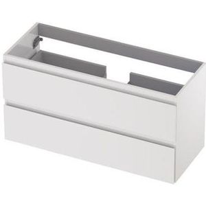 Ink Onderkast - Houten Keerlijst - 2 Laden - Hoogglans Wit - 100x40cm - Badkamermeubels - Wastafelonderkasten - 8718835010294