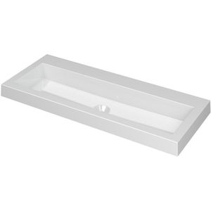 Ink Dock Wastafel Polystone zonder kraangat - Glans wit - 100x40 cm