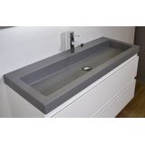 Ink Dock Wastafel Polystone met 1 kraangat - Glans wit - 100x40 cm