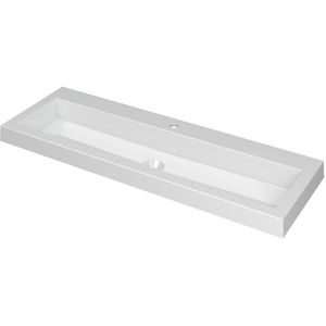 Ink Dock Wastafel Polystone met 1 kraangat - Glans wit - 120x40 cm