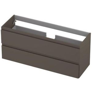 INK Wastafelonderkast - 120x40x52cm - 2 lades - greeploos - MDF lak taupe mat 1241035