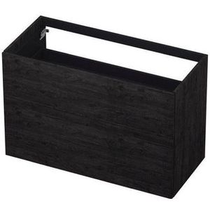 INK P2O Wastafelonderkast - 100x45x65cm - 2 lades - push 2 open - rechte opdekfronten MFC Houtskool eiken 1259102