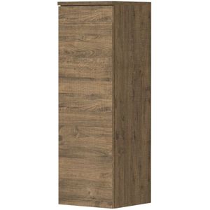 Ink Half Hoge Kast Links 1 Deur Met Grepen Hout Décor - Naturel Eiken - 350x350x1060 Mm (bxdxh) - Badkamermeubels - Kolom- En Zijkasten - Hoge Kasten