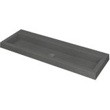 Teakea - Ink Dock Wastafel Quartz zonder kraangat - Quartz grijs - 120x40 cm