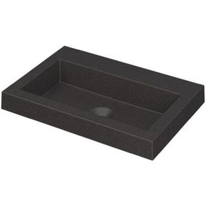 Ink Dock Wastafel Quartz zonder kraangat - Quartz zwart - 60x40 cm
