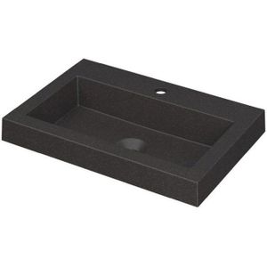 INK Dock wastafel - 60x40x6cm - 1 wasbak - 1 kraangat - Quartz zwart 3415201