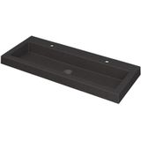 Ink Dock Wastafel Quartz met 2 kraangaten - Quartz zwart - 100x40 cm