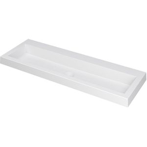 Ink Dock Wastafel Polystone zonder kraangat - Mat wit - 120x40 cm