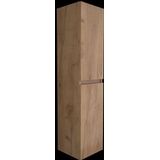 Basic Line Hoge Kast 150x35x35cm - 2 Deuren Greeploos - Whisky Oak - Badkamermeubels - Kolom- En Zijkasten - Hoge Kasten - 8718835034870