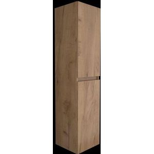 Basic Line Hoge Kast 150x35x35cm - 2 Deuren Greeploos - Whisky Oak - Badkamermeubels - Kolom- En Zijkasten - Hoge Kasten - 8718835034870