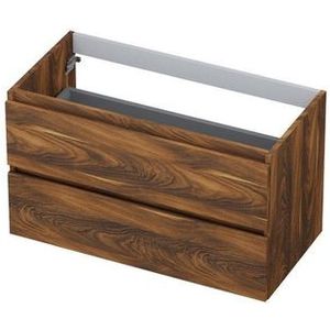 Ink Onderkast 2 laden greeploos met houten keerlijst - Noten - 900x450x520 mm (bxdxh)