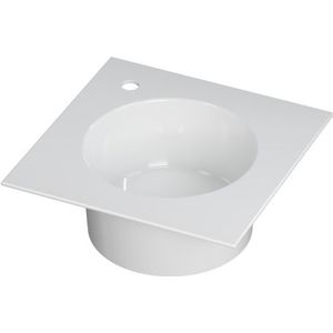 Ink UFO Wastafel Porselein Rond Met 1 Kraangat Links - Glans Wit - 480x480x180 Mm (bxdxh) - Rechthoekig - 8718835044244 - Wastafels - Meubelwastafels