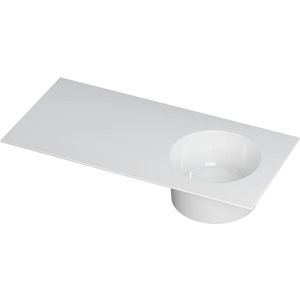 Ink UFO Wastafel Porselein Rond Rechts Zonder Kraangat - Glans Wit - 1000x480x180 Mm (bxdxh) - Rechthoekig - 8718835044350 - Wastafels