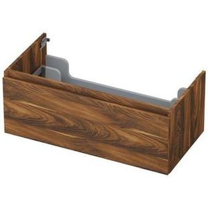 INK Wastafelonderkast - 90x45x35cm - 1 lade - greeploos - houten keerlijst - MFC Noten 1257537