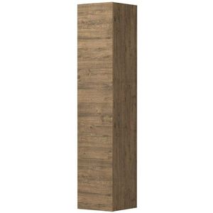 Ink Hoge Kast 1 Deur Greeploos Decor - Naturel Eiken - 360x370x1690 Mm (bxdxh) - Badkamermeubels - Kolom- En Zijkasten - Hoge Kasten - 8718835048631