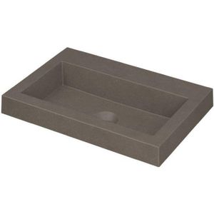 Ink Dock Wastafel Quartz zonder kraangat - Quartz beton - 60x40 cm