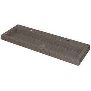 Ink Dock Wastafel Quartz met 2 kraangaten - Quartz beton - 120x40 cm