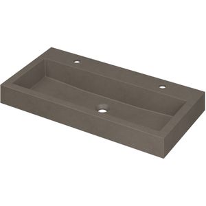 Ink Momento Meubelwastafel 90x45cm - 2 Kraangaten - Quartz Beton - Rechthoekig - 8718835049034 - Wastafels - Meubelwastafels