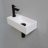 INK Versus Fonteinpack - Polystone - links fonteinkraan - designsifon - afvoerplug - incl bevestiging 1805126