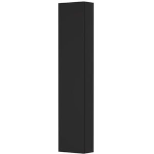 INK Badkamerkast - 35x20x169cm - 1 deur - links en rechtsdraaiend - Spiegel - aan binnenzijde MDF lak zwart mat 1241106