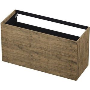 INK P2O Wastafelonderkast - 120x45x65cm - 2 lades - push 2 open - rechte opdekfronten MFC Naturel eiken 1259214